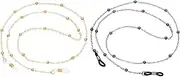[uxcell] Eye Glasses Holders Around Neck, Gold, Black Metal Bead Eyeglasses Strap Fashion Stylish Beaded Lanyard Glasses Chain for Women Sunglasses Old Lady Glass, 1 Pcs