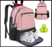 Tennis Bag Tennis Backpack 2 Rackets for Women Men Large Racket Bags Pink