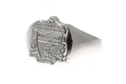 Liverpool FC Official Silver Plated Crest Ring (Silver) (L)