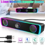 Wired Computer Speakers Soundbar Stereo Bass Sound 3.5mm USB for Desktop Laptop
