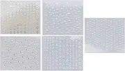 Star Nail Stickers, Flowers Nail Stickers 5 Sheet Colorful Safe Gold for Home DIY for Women