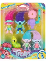 DreamWorks Imaginext Trolls Launcher & Disk Action Figure Playset with 4 Trolls