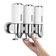 Stainless Steel Wall-Mounted 3-Chamber Soap Dispenser 1500ml-White