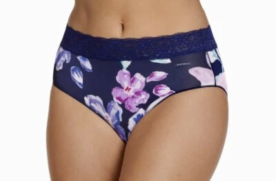JOCKEY No Panty Line Promise Bloom Navy Hip Brief Hipster Panty Womens Sz 3XL 10