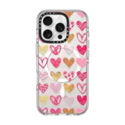 iPhone 16 Pro Clear Case MagSafe Compatible Doodle Hearts