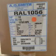 A.O. Smith RAL1056 1/2HP, 115V, Fan Coil Motor~ Model F48SQ6L35B1