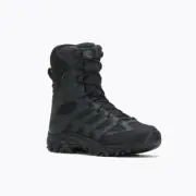 MERRELL WORK Men's 8" Moab 3 Mid Tactical Zip Waterproof Boot Black - J003907, B
