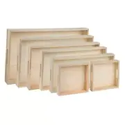 Wooden Serving Tray with Handles - 7 Piece Nested Breakfast Tray - Wood Crafts