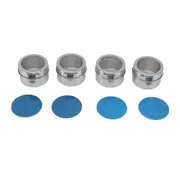 4Pcs Magnetic Spice Jars Magnetic Design Stainless Steel Clear Sift Pour Lids Magnetic Spice Tins For Seasoning Spice