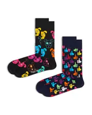 Happy Socks Classic Dog Crew Socks, Pack of 2