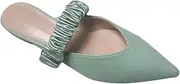 [Purubylley] Pointed Toe Mules for Women Flats，Slip on Mules Backless，Wide Width Mules，Woven Mules for Women Dressy，Mule Slides for Women Flats Sandals
