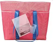 [Generic] Beach Tote - Swimming Pool Mesh Bag | Sandproof Storage Organizer for Cell Phone, Swimsuit, Sunscreen, Sunglasses, Towel, Hat, Water Bottle, Keys, Wallet