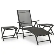 3 Piece Garden Lounge Set Textilene and Aluminium Anthracite