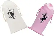 [FRCOLOR] Travel-Ready Ballet Shoes Bag Drawstring Pouch Organized Canvas Satin Storage for Dancers