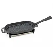 Ooni Cast Iron Grizzler Griddle Pan with Removable Handle & Stainless Steel Trivet