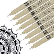 Micro Pen, 8Pcs 0.2mm Fine Point Drawing Pens Waterproof FineLiner, Black