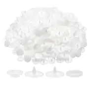 200 Set Plastic Snaps T5 Round Resin No-Sew Button Fasteners Kit, White