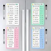 Chore Chart for Kids, Morning/Bedtime Routine Chart, Dry Erase to Do List, Magnetic Checklist, Visual Schedule for Kids (whitepinkbluegreen)