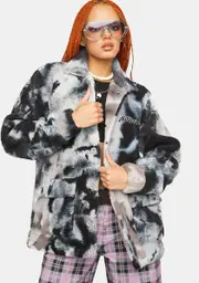 [RIPNDIP] Warped Tie Dye Sherpa Jacket