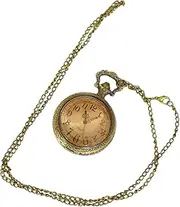[COMPUKAS] 1Pc Vintage Pocket Watch Pendant Retro Clamshell Design Big Numbers for Easy Reading present Occasion Stylish Accessory for Men and Women