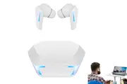 Wireless Gaming Earbud Bluetooth Headphones with Breathing Light Music Mode Headset-White