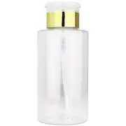 Pana 10 Oz Clear Gold Flip Cap Plastic Liquid One Touch Pump Dispenser Bottle