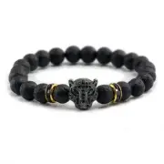 Men Women Black Lava Healing Balance Beads Reiki Natural Stone Bracelet Jewelry