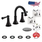 Durable 8" Matte Black Faucet with Brass Spout & 360° Swivel for Easy Access