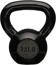Amazon Basics Cast Iron Kettlebell with Enamel Finish, 25lbs / 11.3kgs, Black