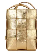 Tiffany & Fred Paris Hand-Woven Leather Vertical Crossbody Bag
