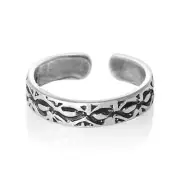 Fashion Design Toe Ring Genuine Sterling Silver 925 Size Adjustable