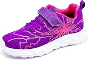 [JXS store] Trainers Boys Girls Air Sports Shoes Kids Running Shoes Lightweight Breathable Fitness Tennis Trainers 28-39 EU, Purple, Black, 7 M