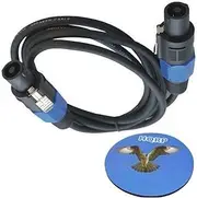 HQRP 6ft Speakon to Speakon (M/M) Cable for Hartke AK115 / AK410 Bass Guitar Amplifier ; Hartke HyDrive HX112 / HX115 / HX410 / HX810 Bass Amplifier Cabinet Plus HQRP Coaster