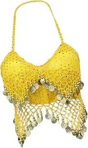 [Stxdynjy] Sequin Crop Top Outfits Bra Tops for Festival Disco Party Performance for Women