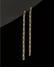 14K Italian Gold Paperclip Earrings