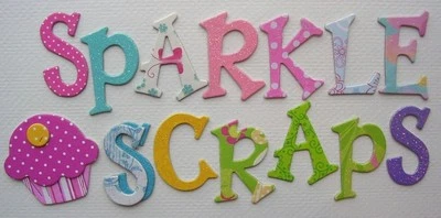 {160} - SPARKLY SWEET- Glitter Chipboard Alphabet Letters & Embellishments