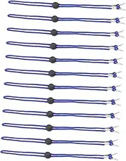 12pcs Rope Adjustment Strip Antislip Cover Rope Strap Band Cord Bands with Adjustable Buckle Hat Fixing Strap Plastic Blue