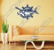 Swordfish Fishing Fisherman Lures Wall Sticker Room Interior Decor 25"X20"