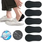 [Generic] No Show Liner Men Footie Socks Non Slip Grips Cushioned Pure Color Invisible Low Cut Boys 5 Pairs (AU, Alpha, One Size, Regular, Regular, Black)