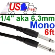 6ft Mono1/4"Male~M Audio/Guitar/Amp/Microphone/PA/Mic Patch/Cable/Cord,6.35mm$SH
