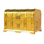 Pirate Treasure Chest Decorative Treasure Chest Keepsake Jewelry Box Plastic Toy Treasure Boxes Part electroplating gold
