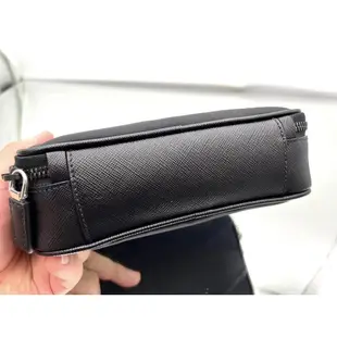 Prada 2VH070 Saffiano 再生尼龍及 Saffiano Brique 相機包 附吊飾萬用包 黑色