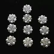8 PCS Pearl Rhinestone Buttons Crystal Sewing Buttons with Shank, for DIY Crafts