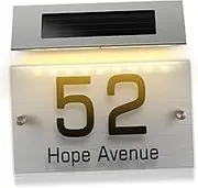IWOWHERO Outdoor Solar House Number Lamp Led Address Diy Acrylic Easy to Install for Night Use