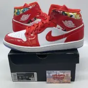 Size 11 - Air Jordan 1 Mid SE Barcelona Swearter White Red Leather (DC7294-600)