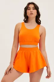 Orange Crop Top Loungewear Set - Size 8, Women's Lg Set