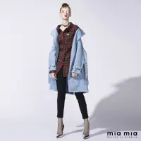 在飛比找momo購物網優惠-【mia mia】銀絲織帶牛仔窄管褲