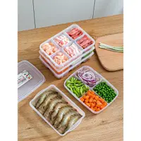 在飛比找ETMall東森購物網優惠-日本進口備餐備菜盒冰箱冷凍分隔收納凍肉分格盒子冰柜分裝保鮮盒