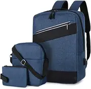 [SLEDEZ] Backpack 3-in-1 Set Lightweight Casual Business Shoulder Bag 3-Piece Backpacks