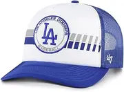 47 Brand LA Los Angeles Dodgers Cooperstown Foam Front Trucker Cap, Adjustable Snapback Hat Blue, Blue, One Size